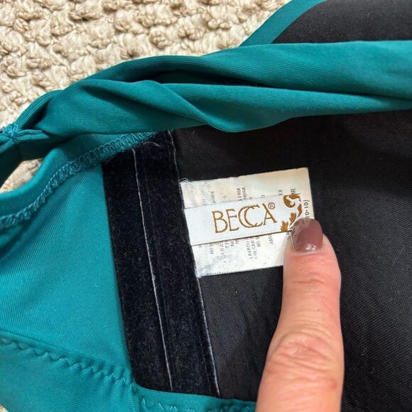 Becca Brand Dark Teal Tie Back Bikini‎ Top Size 1X - Picture 8 of 10
